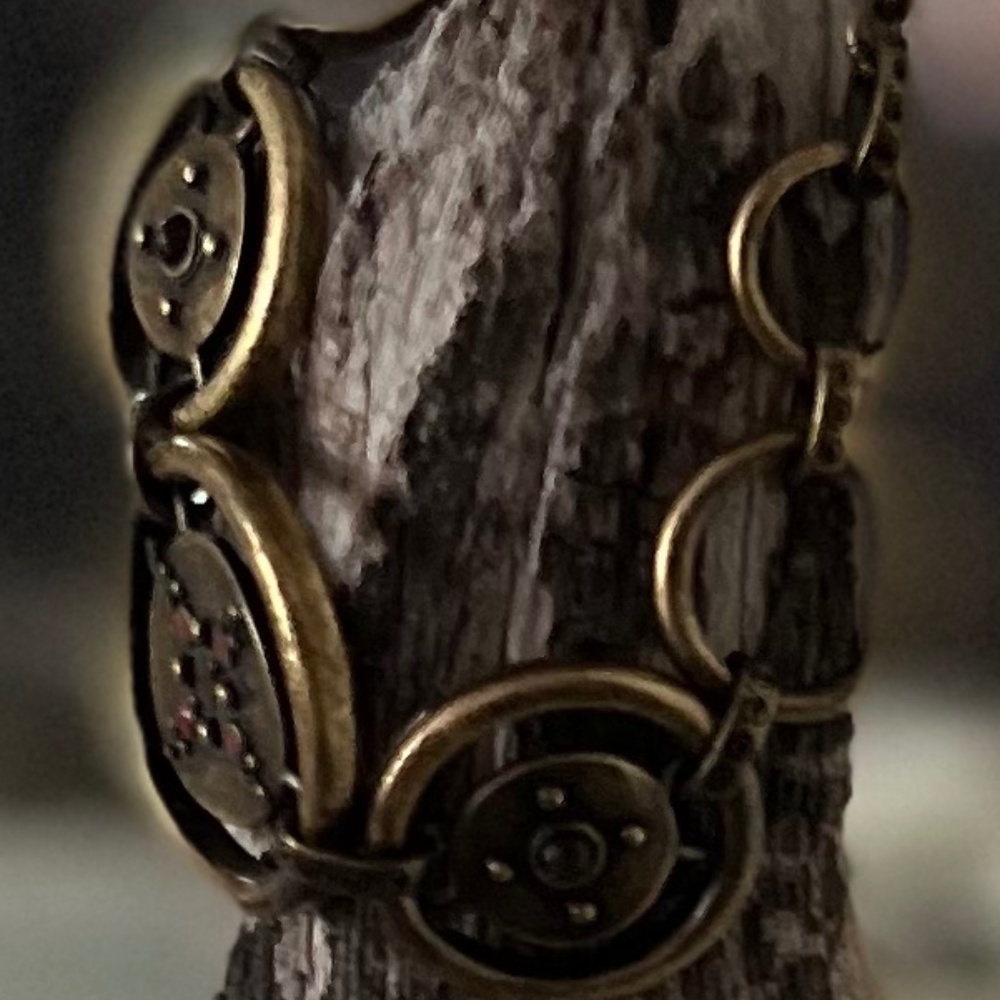 Lucky Brand Antiqued Gold Tone Bracelet with Red Accents - Picture 4 of 6